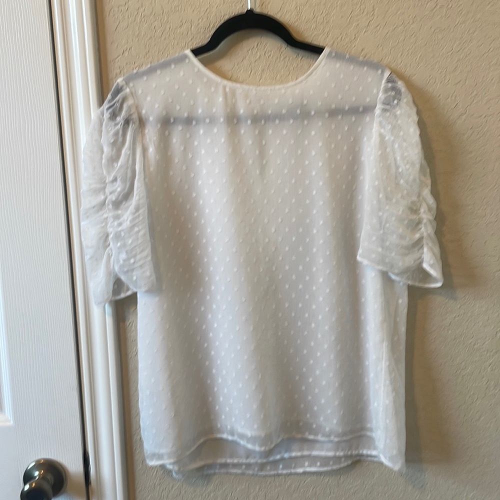 Ann Taylor Women’s White Mesh Blouse M